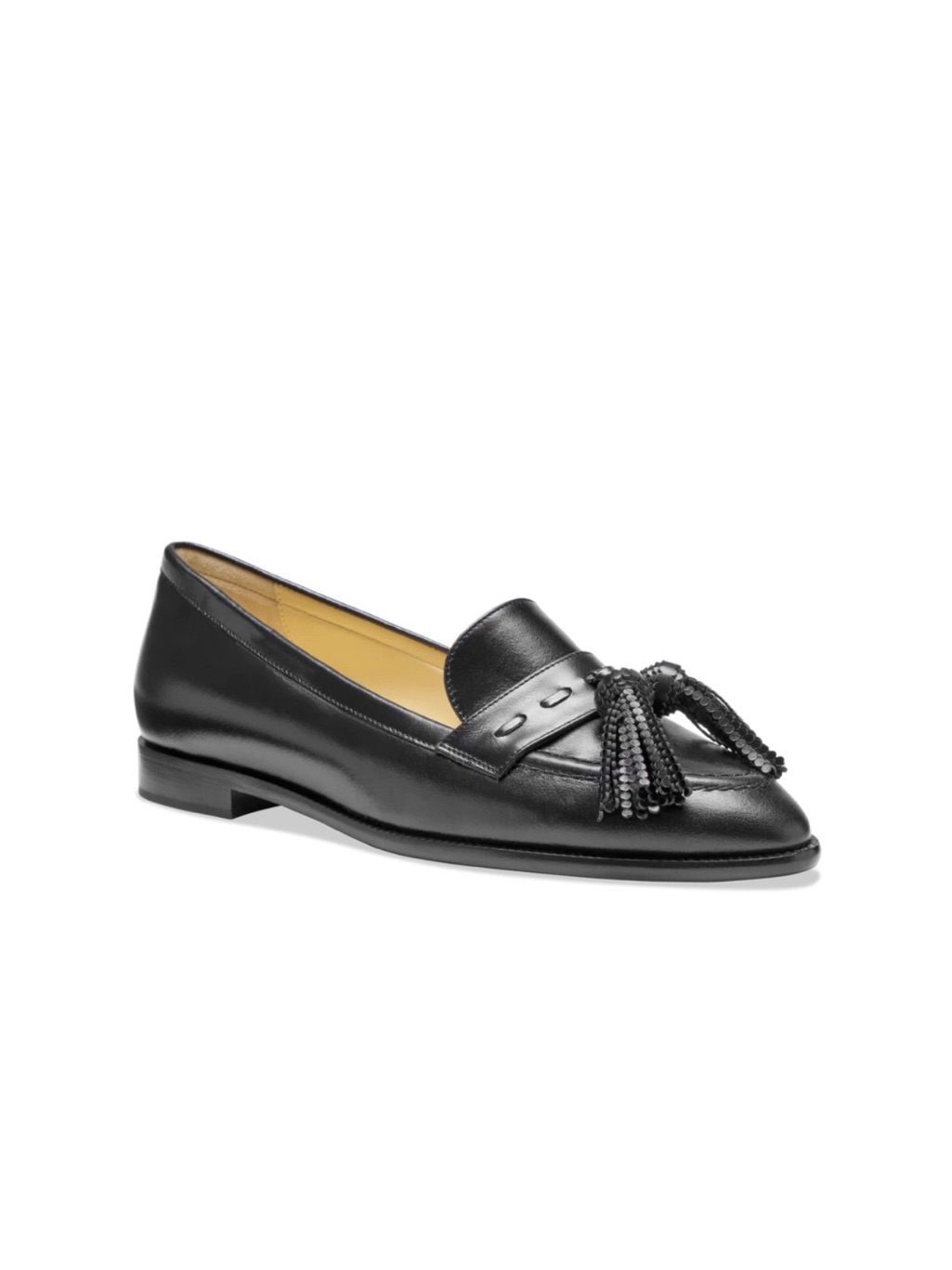 Sarah Flint 40 Janet Loafer Black Box Calf Leather Tassel Handmade Italy Classic